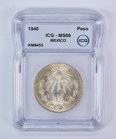 1940 M Mexico Peso Silver KM#455 MS66 ICG