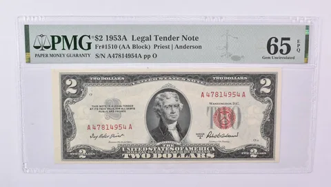 1953 A $2 US Legal Tender Fr#1510 Gem Unc 65 EPQ PMG