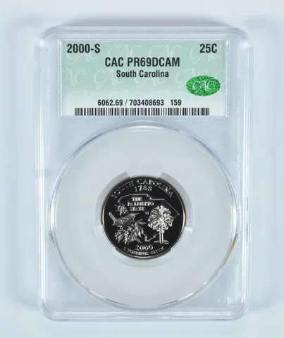 2000-S Washington State Quarter South Carolina PR69 DCAM CAC CACg
