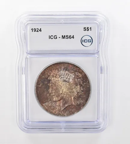 1924 Peace Silver Dollar MS64 ICG Beautiful Tone *0975