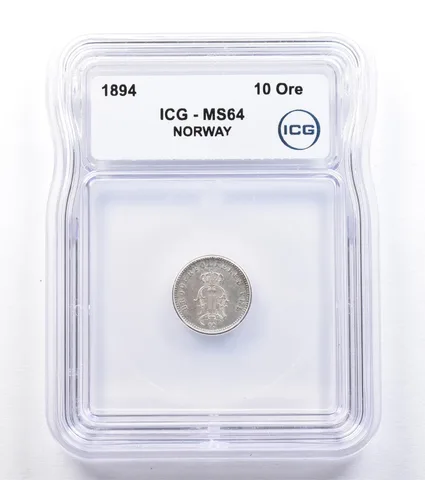 1894 Norway 10 Ore MS64 ICG *1788