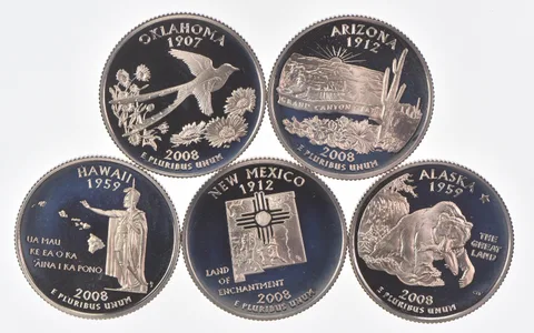 2008-S Washington State Quarters (clad) From Proof Set (5 coins)