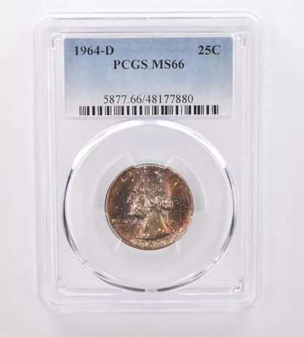1964-D Washington Quarter MS66 PCGS Beautiful Tone a0006