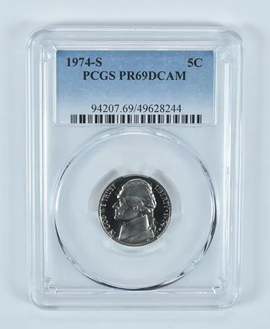 1974-S Jefferson Nickel PR69 DCAM PCGS Blue Label