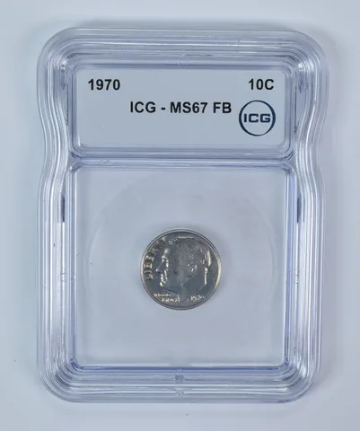 1970 Roosevelt Dime MS67 FB ICG