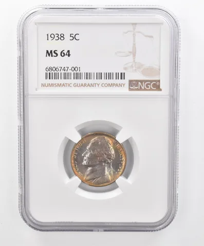 1938 Jefferson Nickel MS64 NGC Beautiful Tone *2679