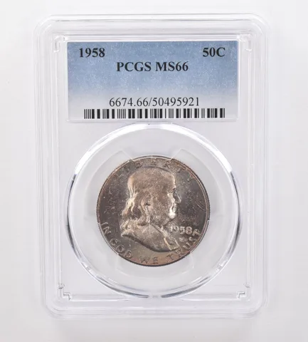 1958 Franklin Half Dollar MS66 PCGS Beautiful Tone *9964