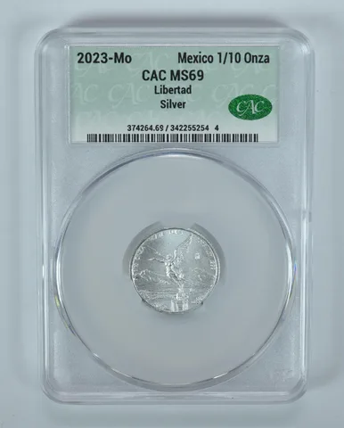 2023 Mo Mexico 1/10 Onza Silver Libertad MS69 CAC CACg