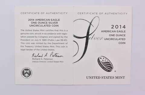 COA 2014-W Burnished Silver Eagle
