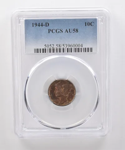 1944-D Mercury Dime AU58 PCGS Beautiful Tone *1843