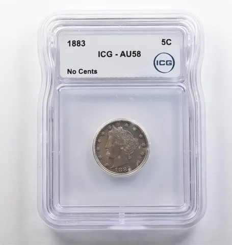 1883 Liberty V Nickel No Cents AU58 ICG *4096