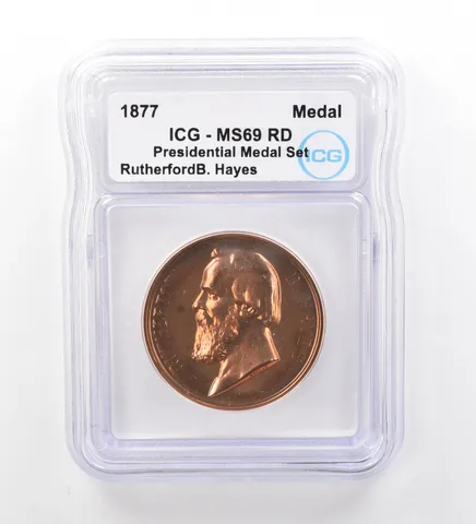 (1877) Presidential Medal Set Rutherford B Hayes MS69 RD ICG Nice Tone a1995