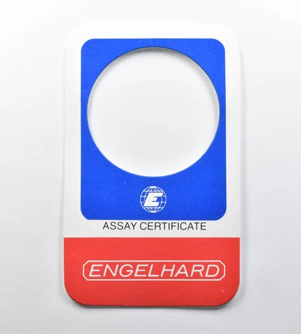 Engelhard Assay Certificate For 1 Oz Gold - NO Coin *0813