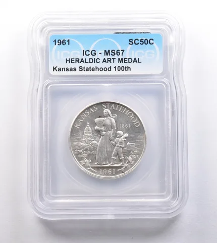 1961 So Called Half Dollar Kansas Statehood 100th MS67 ICG