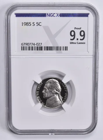 1985-S Jefferson Nickel 5c Proof 9.9 UCAM NGC X NGCX