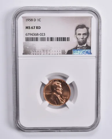 1958-D Lincoln Wheat Cent MS67 RD NGC Special Lbl