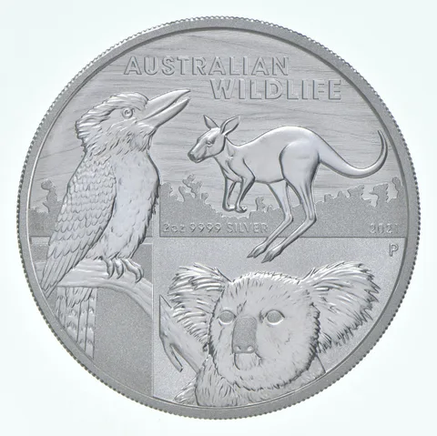 2021 P Australia 2 Dollars Silver Australian Wildlife 2 Oz Silver .9999
