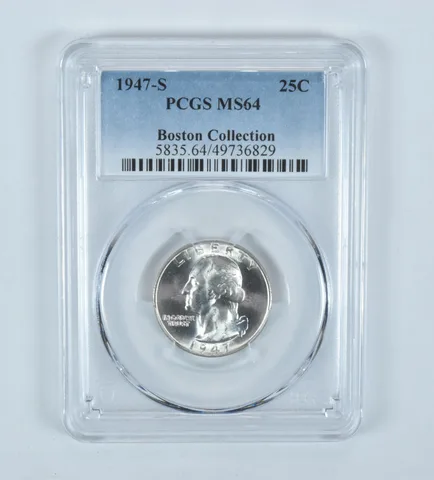 1947-S Washington Quarter Boston Collection MS64 PCGS