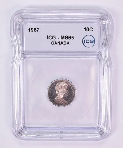 1967 Canada 10 Cents MS65 ICG Beautiful Tone *1174