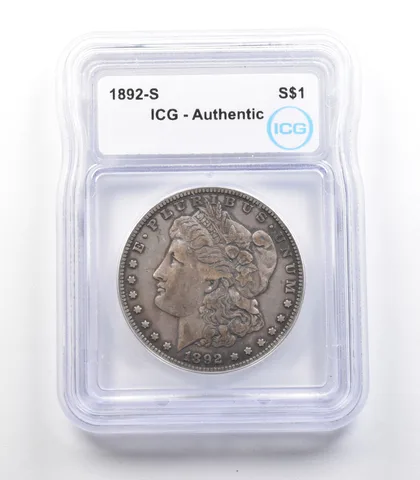 1892-S Morgan Silver Dollar Authentic ICG *2417