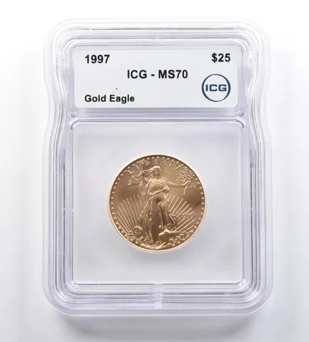 1997 $25 American Gold Eagle 1/2 Oz Gold MS70 ICG *7616