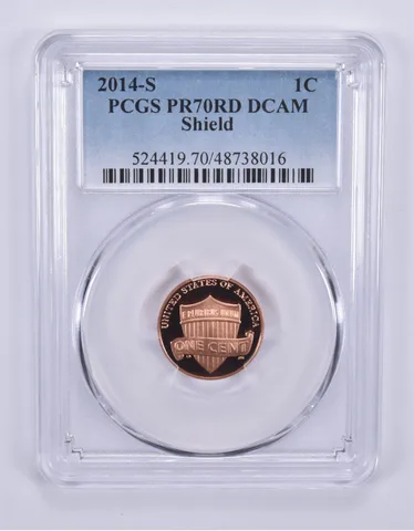 2014-S Lincoln Shield Cent PR70 RD DCAM PCGS Blue Label