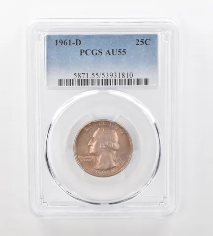 1961-D Washington Quarter AU55 PCGS Beautiful Tone *0955