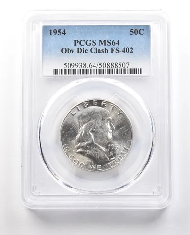 1954 Franklin Half Dollar Obverse Die Clash FS-402 MS64 PCGS *1451