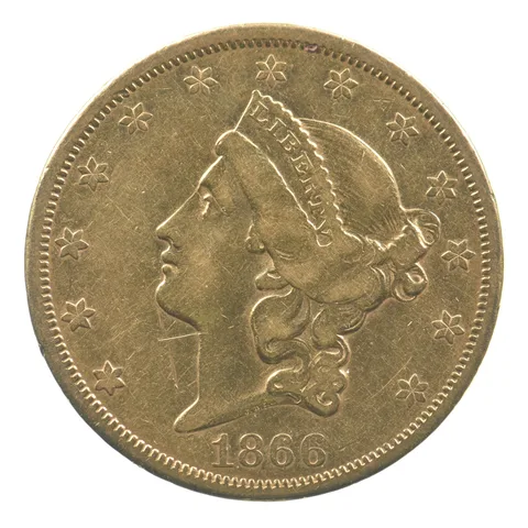 1866-S $20 Liberty Head Gold Double Eagle *8938