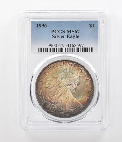 1996 American Silver Eagle MS67 PCGS Beautiful Tone a1274