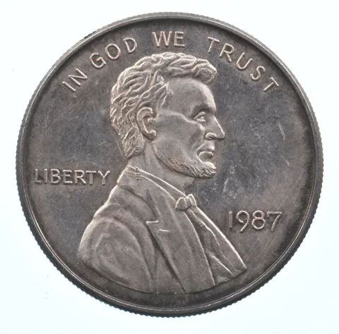 VINTAGE Art Bar/Round 1987 Lincoln Wheat Cent Pattern .999 Silver 1 T Oz. *932