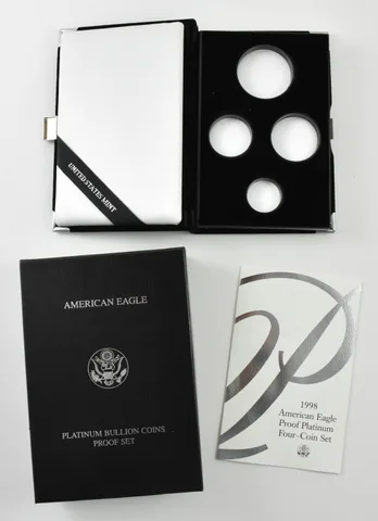 OGP 1998 Platinum Eagle Proof Set 4-Coin BOX & COA - NO COINS