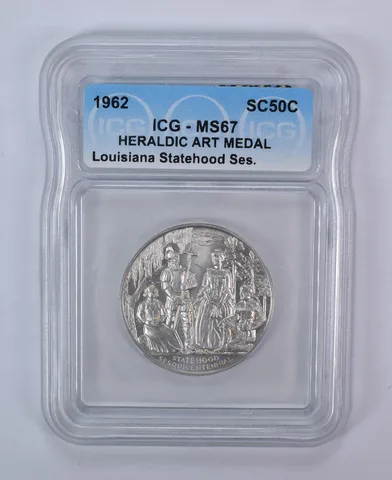 1962 So Called Half Dollar Louisiana Statehood Sesquicentennial MS67 ICG