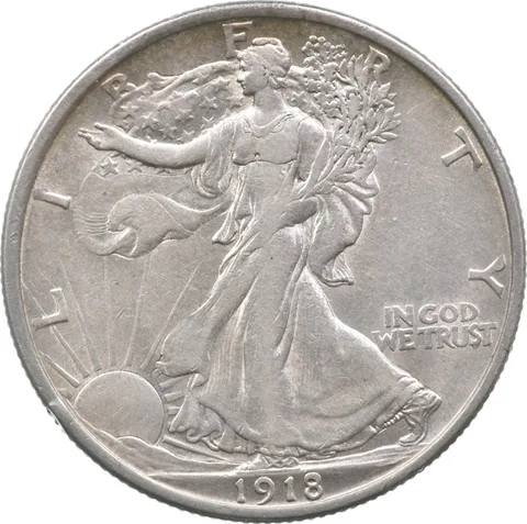 1918 Walking Liberty Half Dollar a9455