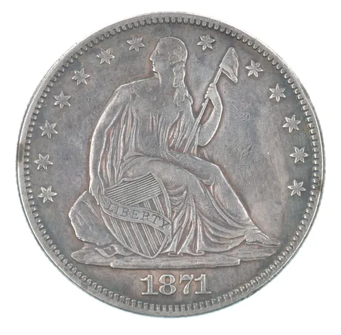 1871 Seated Liberty Half Dollar Beautiful Tone *3638