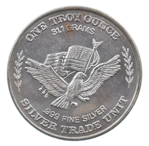 VINTAGE Art Bar/Round 1981 US Strategic Stockpile 1 Oz. Silver 1 Troy Ounce *181