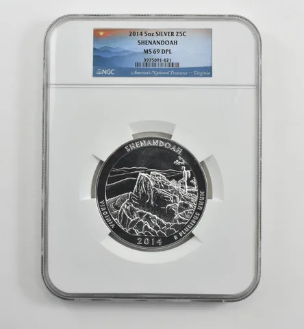 2014 5 Oz Silver Quarter America The Beautiful Shenandoah MS69 DPL NGC *1548