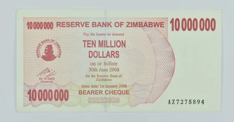 2008 Zimbabwe 10 Million Dollars Bearer Cheque