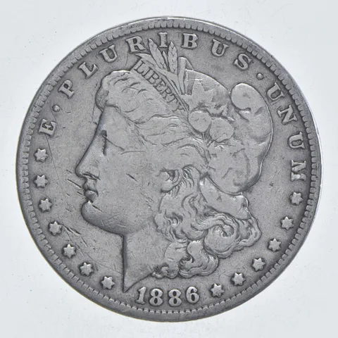 Early - 1886 Morgan Silver Dollar - 90% US Coin *105