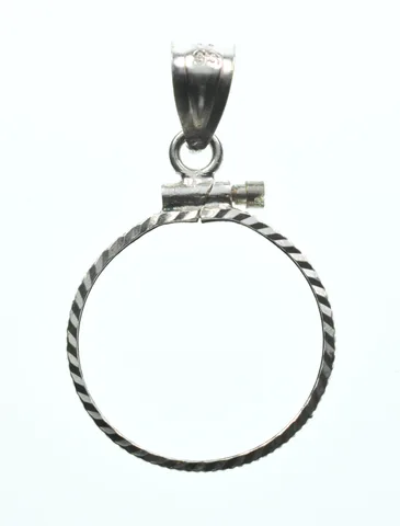 Sterling Silver 7.9 MM Coin Bezel Pendant Frame Edge *2360