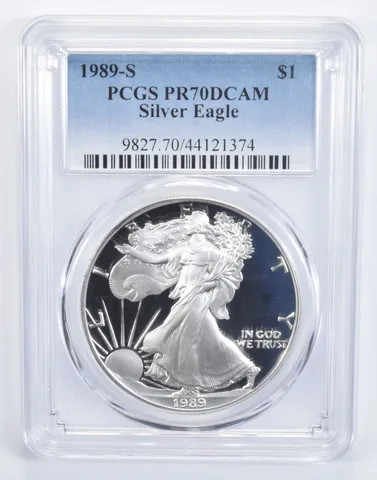 1989-S American Silver Eagle PR70 DCAM PCGS Blue Label