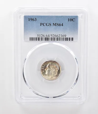 1963 Roosevelt Dime MS64 PCGS Beautiful Tone *1045