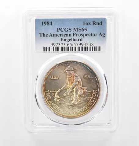 1984 Engelhard Prospector 1 Oz Silver MS65 PCGS Beautiful Tone *2164