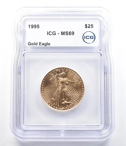 1995 $25 American Gold Eagle 1/2 Oz Gold MS69 ICG *6940