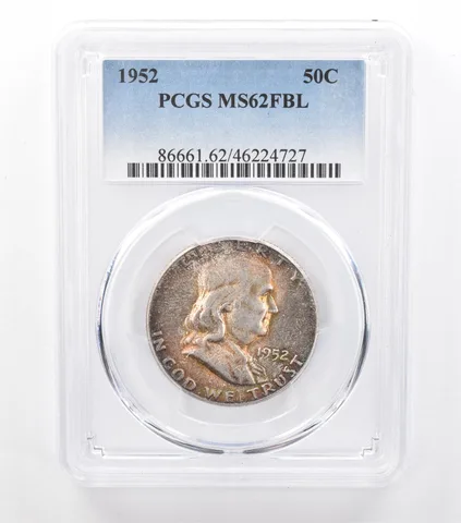 1952 Franklin Half Dollar MS62 FBL PCGS Toned *6633