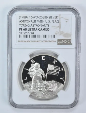 (1989)-P Young Astronauts Silver Medal SWO-208IIB PF68 UCAM NGC *5945