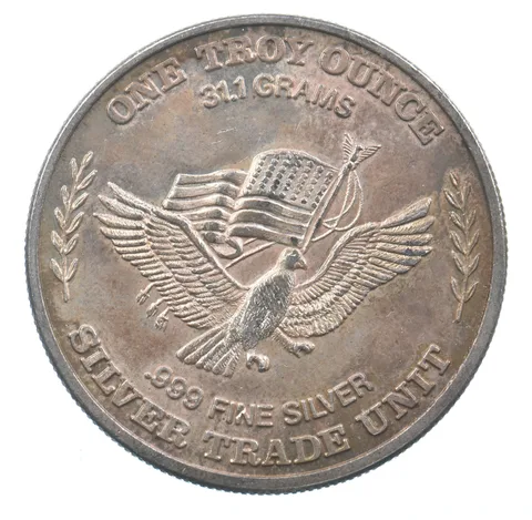 VINTAGE Art Bar/Round 1981 US Strategic Stockpile 1 Oz. Silver 1 Troy Ounce *198