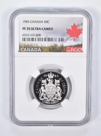 1983 PF70 Canadian 50C Half Dollar NGC Canada Lbl