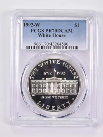 1992-W White House Commemorative Silver Dollar PR70 DCAM PCGS