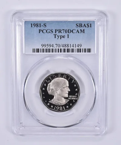 1981-S Susan B Anthony Dollar Type 1 PR70 DCAM PCGS Blue Label